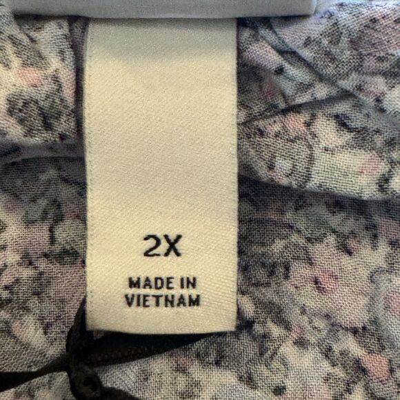 Ava & Viv Plus Size 2X Flowy Blouse Top NWT – Multicolor 3/4 Sleeve Boho Style - Picture 7 of 11